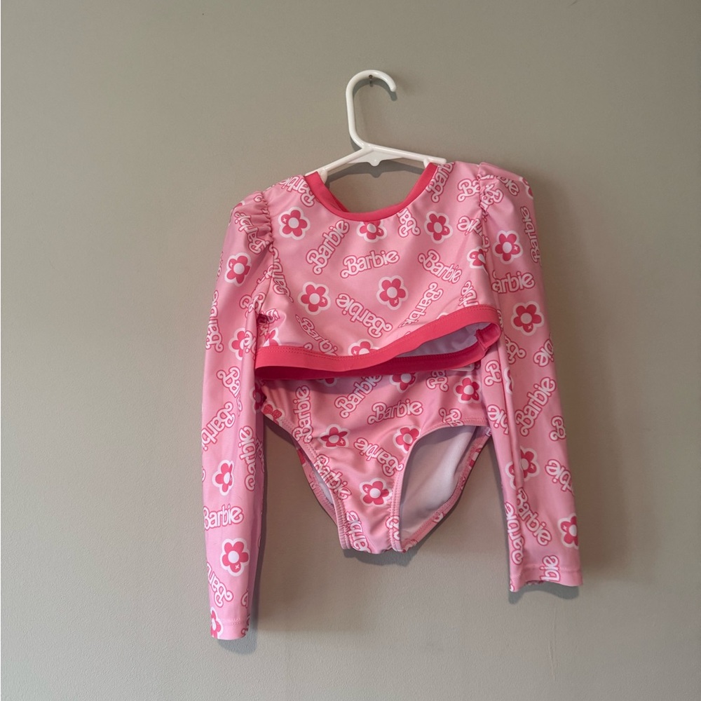 Barbie Pink Long-Sleeve Swim Set